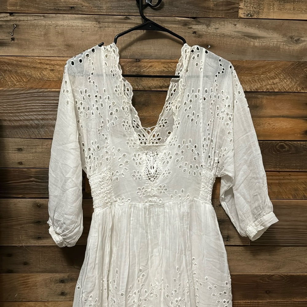Free People white lace mini dress